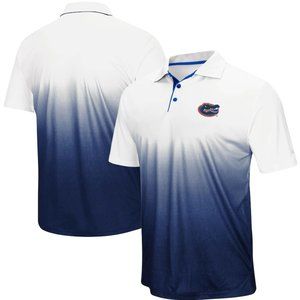 NWT Men's Florida Gators UF Colosseum Team Logo Polo Shirt White Navy - M Medium